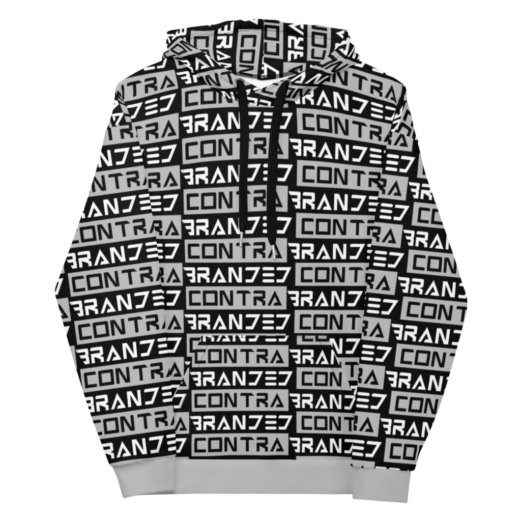 Classic Type Bars Hoodie (Silver) — front view