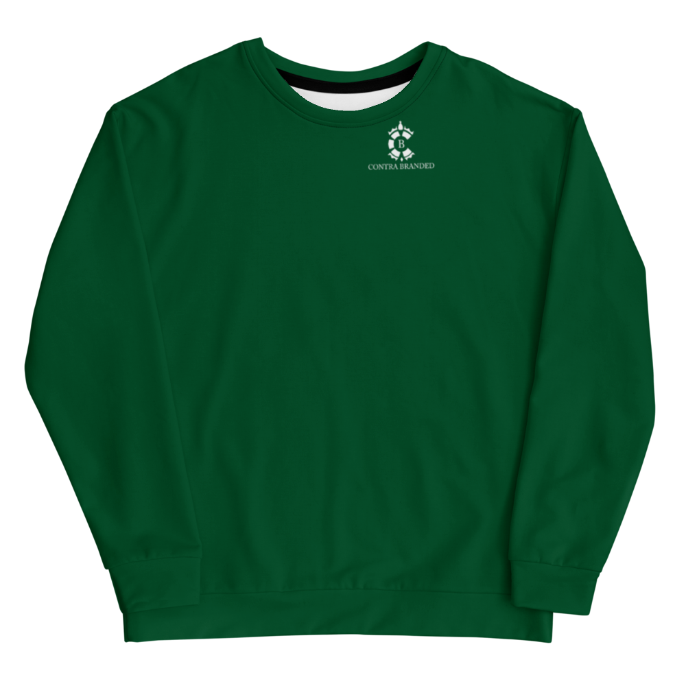 Contrabranded Essential Forest Green Unisex Sweatshirt — front view