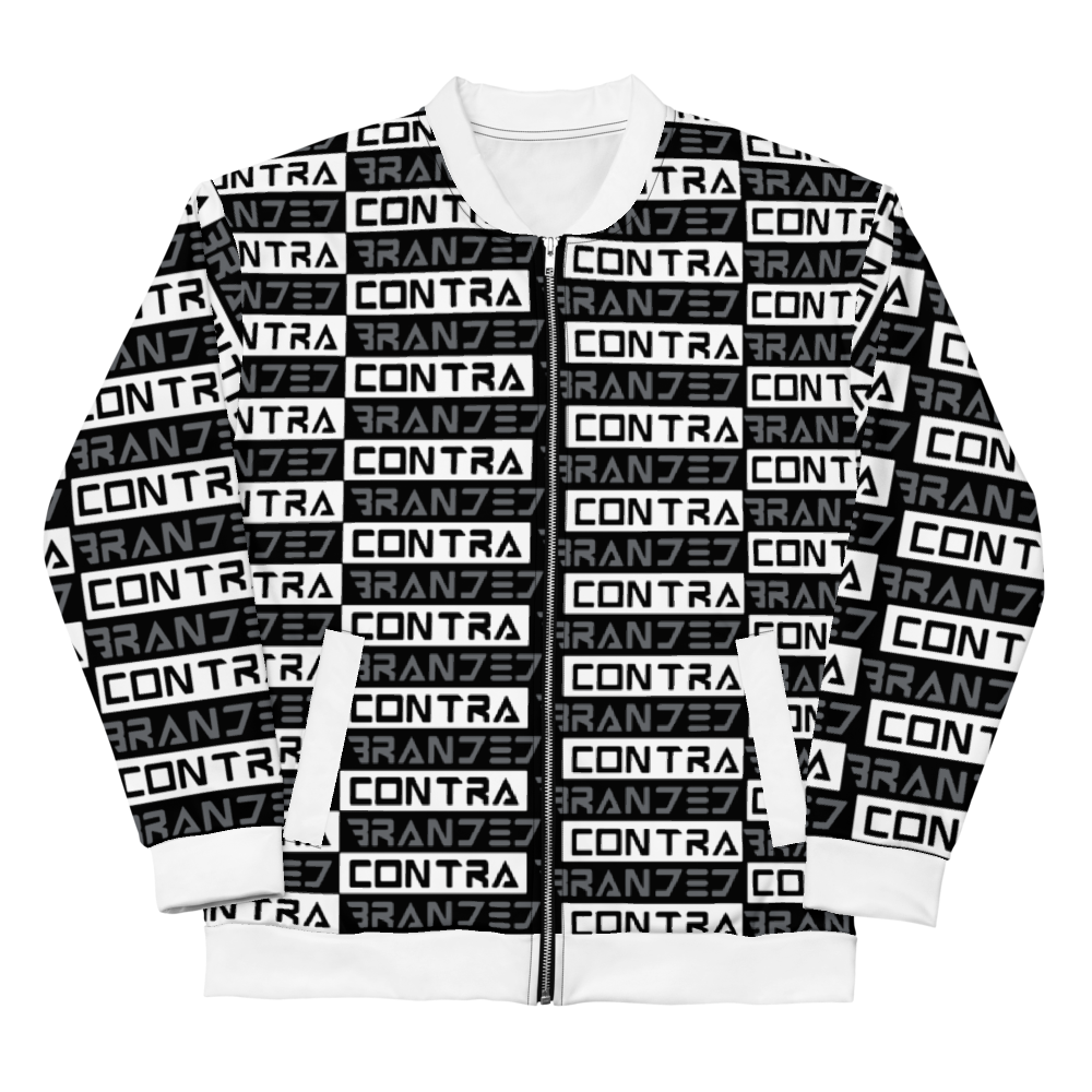 Classic Type Bars White & Grey Unisex Jacket — front view