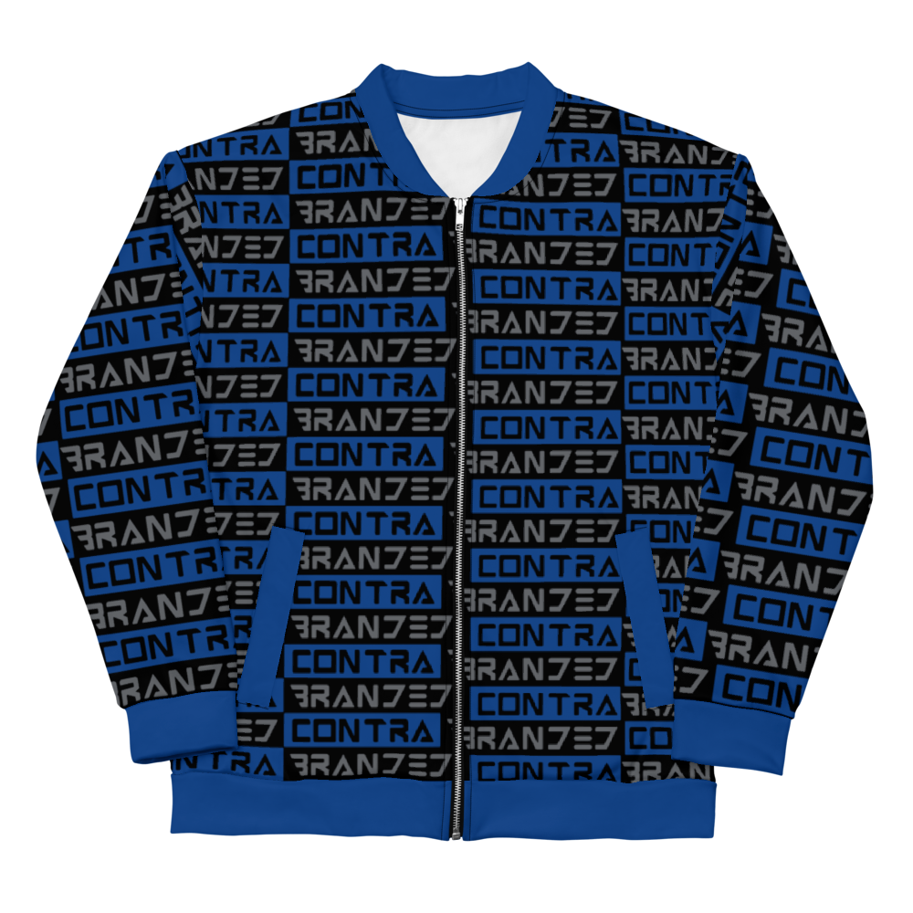 Classic Type Bars Blue & Grey Unisex Jacket — front view