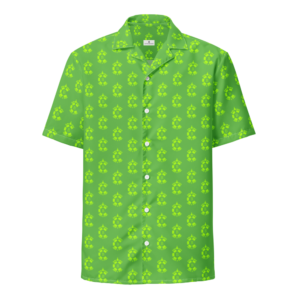 CONTRABRANDED R-Logo Button Up Yellow On Green