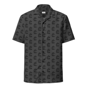 CONTRABRANDED R-Logos Button Up Short Sleeve Black on Gray