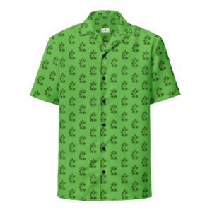 CONTRABRANDED R-Logos Button Up Short Sleeve Green on Green